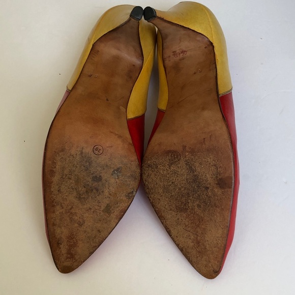 Maud Frizon Red Flame Pumps Heels Shoes. SZ 38 - Picture 3 of 7